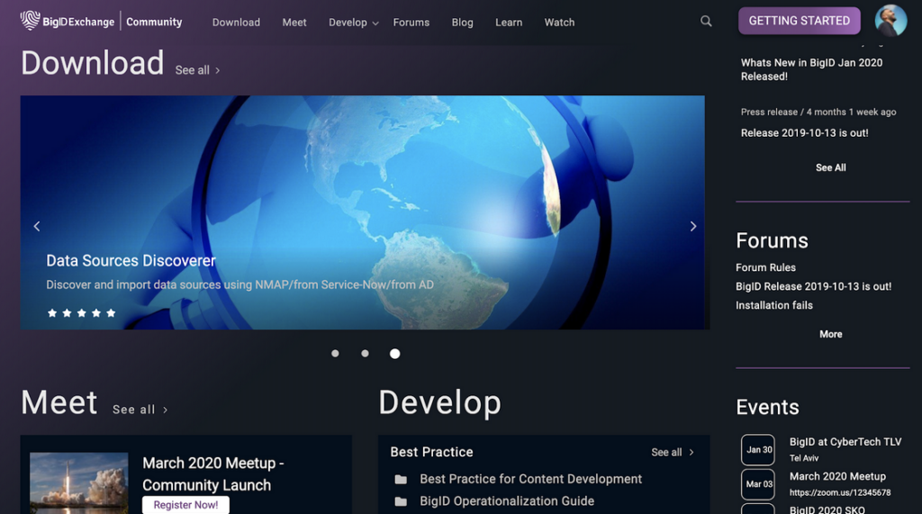 Screenshot: BigExchange Community Website